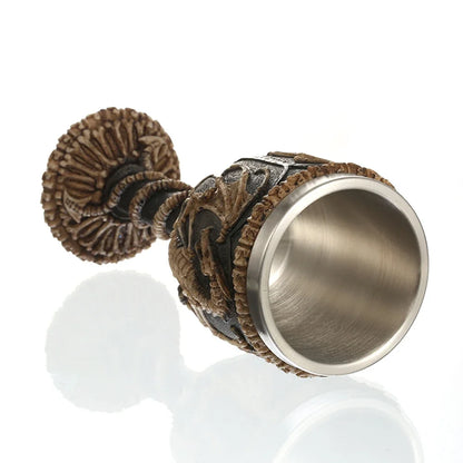 Tasse Viking en Bois Isolée - Baril Double Paroi en Métal