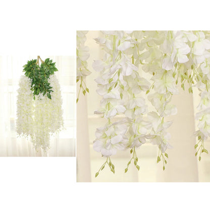 Guirlande de fleurs artificielles de glycine - 12 pièces pour déco mariage