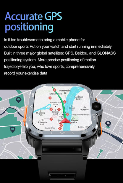 Montre Intelligente Android GPS HD - Homme, 16G/64G, Wi-Fi