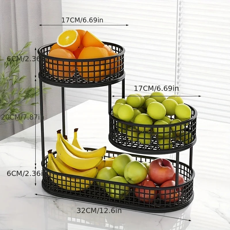 Présentoir à fruits en acier inoxydable - Boîte de rangement élégante