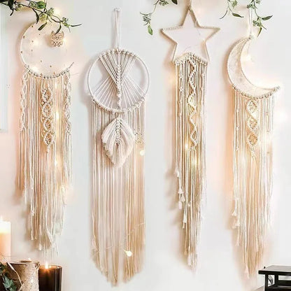 Attrape-rêves en macramé Boho - Décoration murale pour bébé