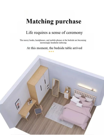 Table de Nuit Moderne - Rangement Multicouches Pratique pour Chambre