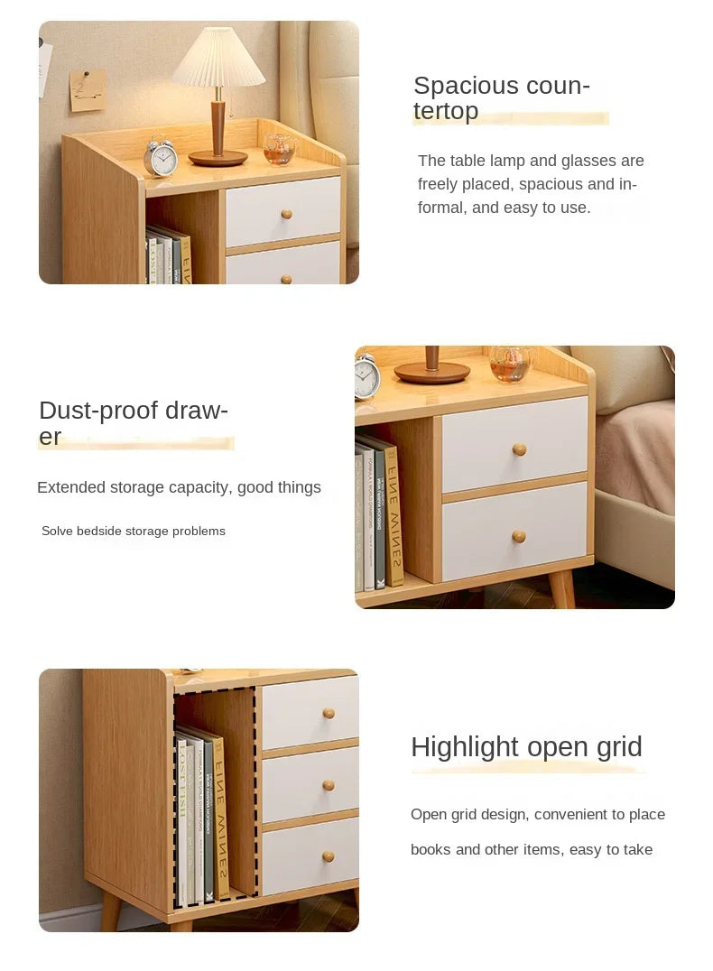 Armoire de Chevet Moderne en Bois Massif - Wuli House