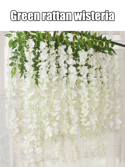 Guirlande de fleurs artificielles de glycine - 12 pièces pour déco mariage
