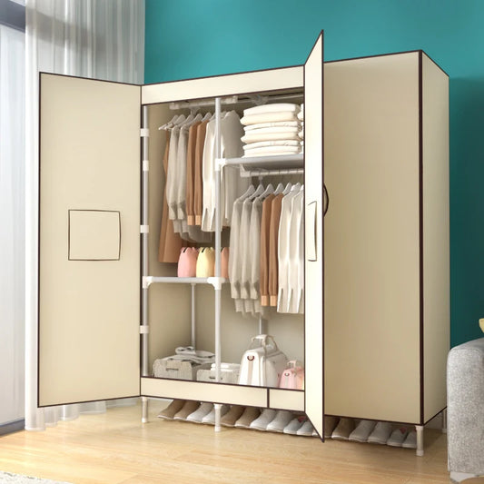 Armoire portable à grande capacité avec portes magnétiques - Rangement optimal
