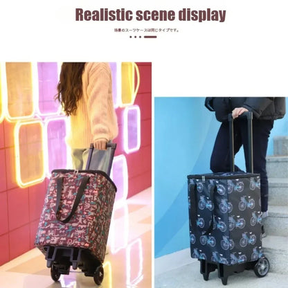 Chariot de courses pliant léger, étanche et grande capacité