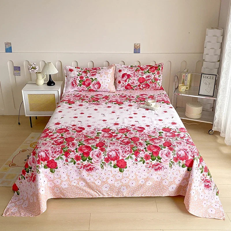 Draps de Lit Fleuri Réactifs pour Lit Double, Simple, Queen, King