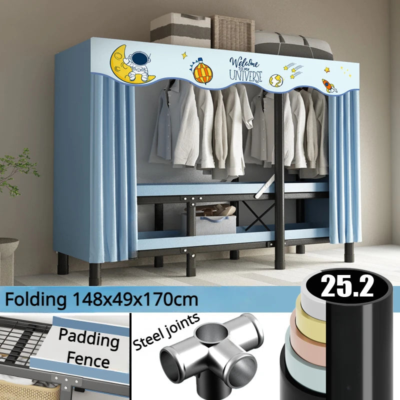 Armoire pliante en acier durable - Rangement pratique sans installation