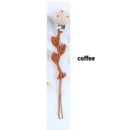 Porte-tétine en macramé et chanvre pour bébé - Tétine en coton artisanale