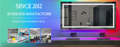 Miroir de Salle de Bain Ovale Luxe LED - Cadre Aluminium Doré