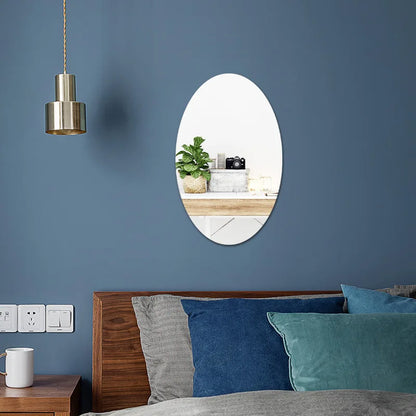 Miroir mural rond elliptique en acrylique pour salle de bains