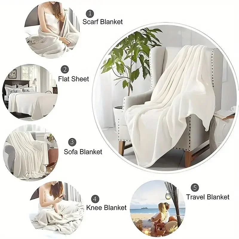 Couverture en flanelle à motifs de Noël pour canapé et voyage