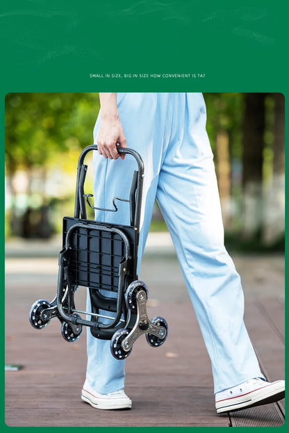 Chariot d'épicerie léger et pliable pour escalier - Idéal voyage