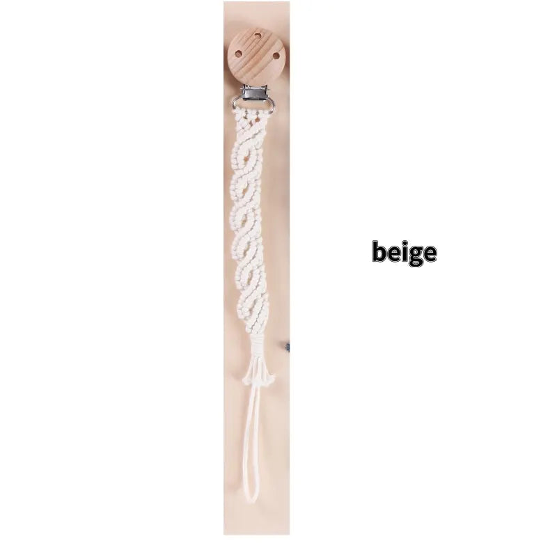Porte-tétine en macramé et chanvre pour bébé - Tétine en coton artisanale