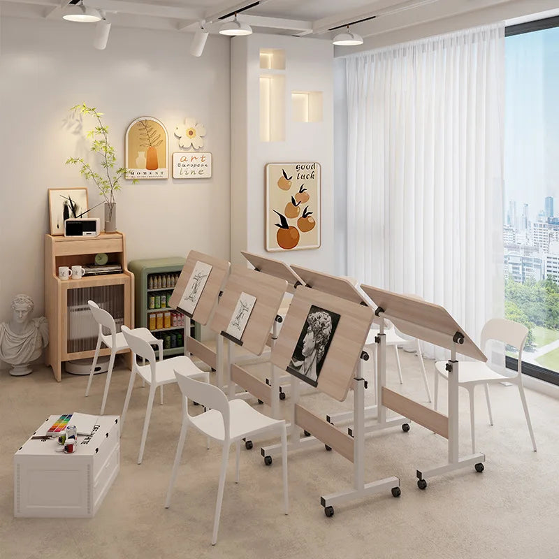 Table pliante mobile avec rouleaux - Table de chevet polyvalente