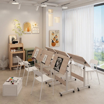 Table pliante mobile avec rouleaux - Table de chevet polyvalente