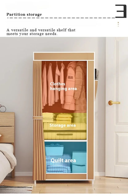 Armoire pliable en tissu minimaliste pour rangement de vêtements