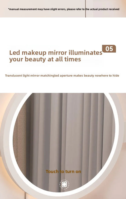 Commode avec Miroir : Table de Maquillage Rangement Petit Appartement