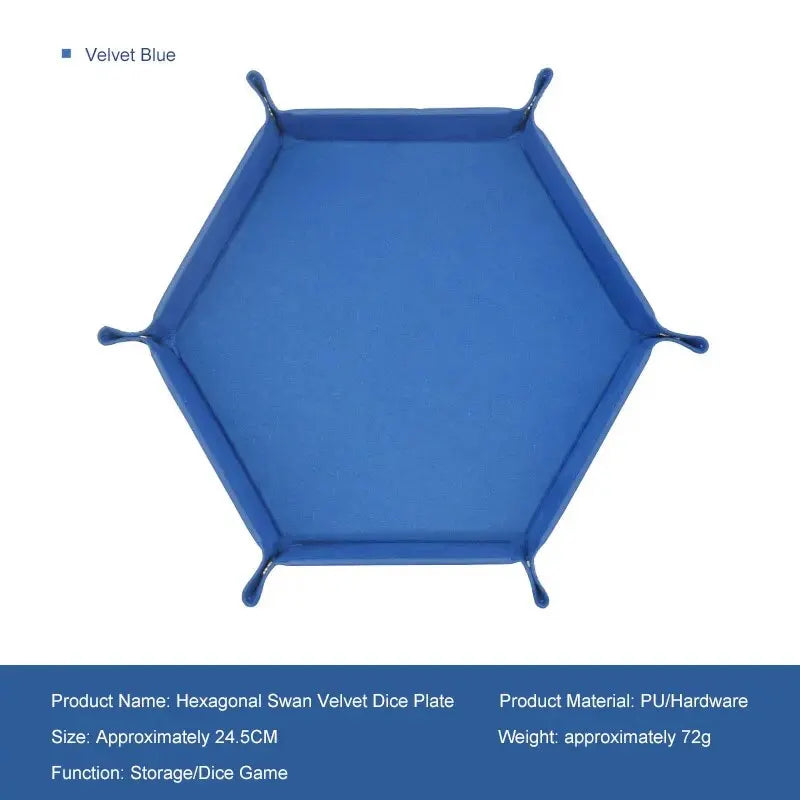 Plateau à dés hexagonal en cuir avec boîte de rangement pratique
