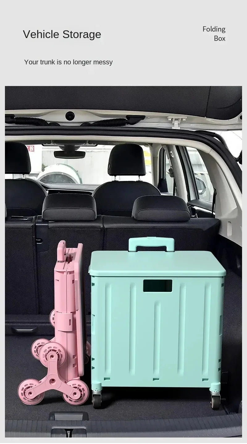 Chariot de courses pliable avec sacs – Idéal pour épicerie et pique-nique