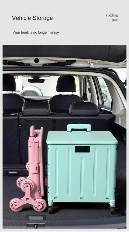 Chariot de courses pliable avec sacs – Idéal pour épicerie et pique-nique