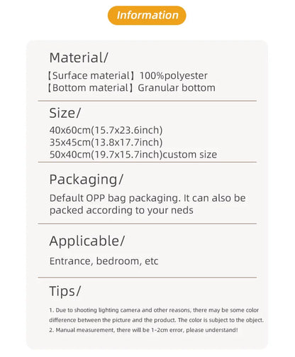 Ensemble de 3 Tapis Monochromes Doux et Absorbants - Motif Pierre