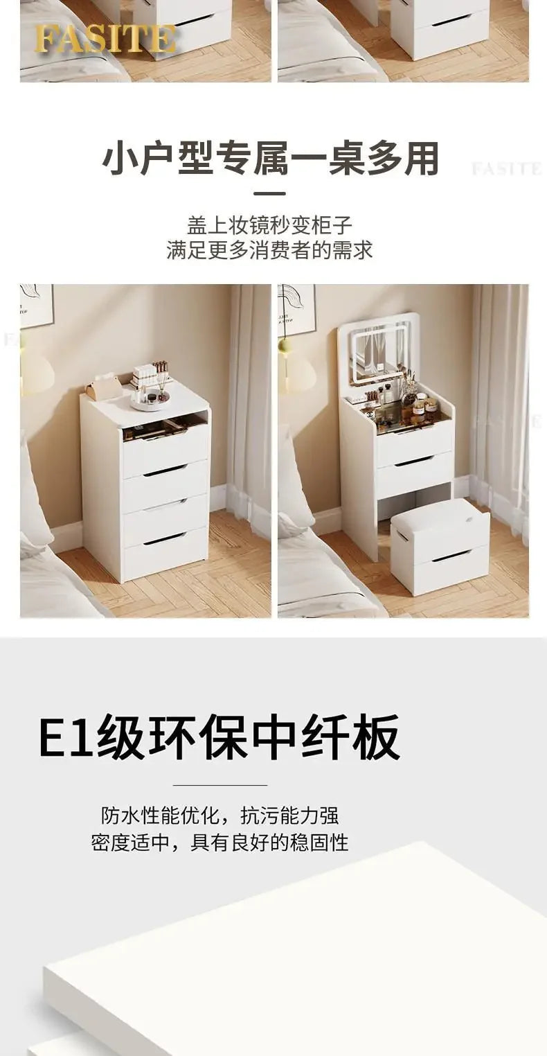 Commode moderne crème 48CM - Table de maquillage et rangement