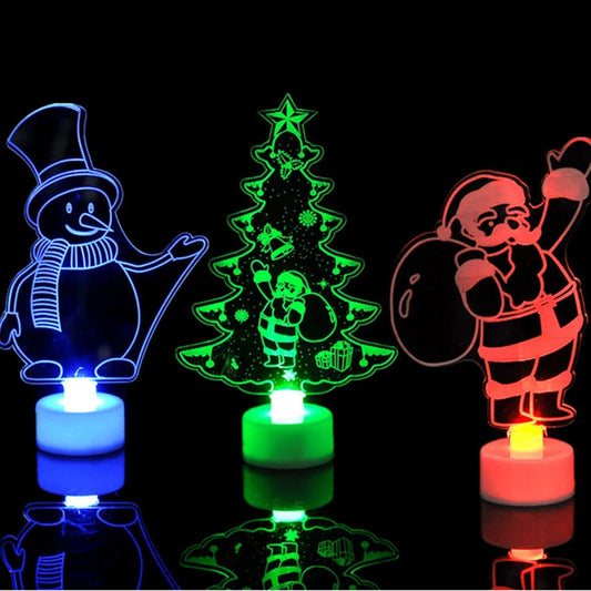 Veilleuses LED colorées - lampe bonhomme de neige festive