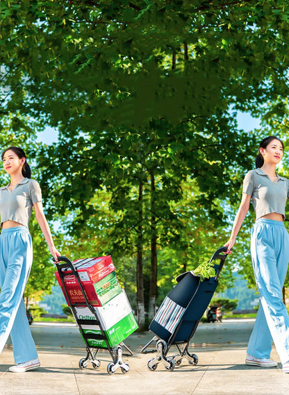 Chariot d'épicerie léger et pliable pour escalier - Idéal voyage