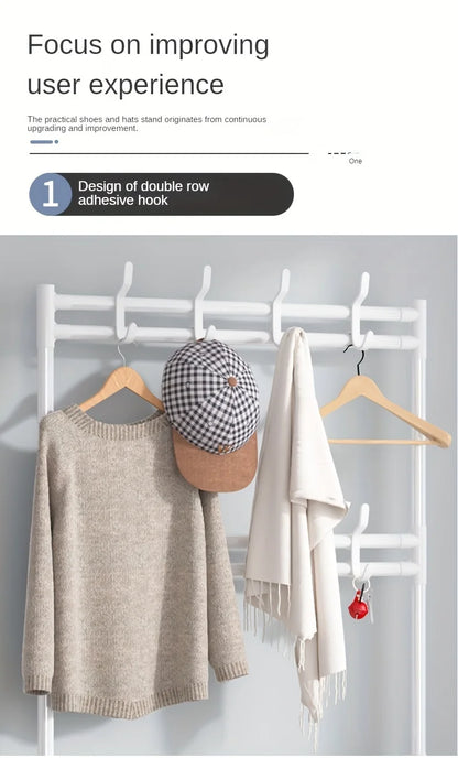 Porte-manteau et étagère de rangement pour chaussures et accessoires