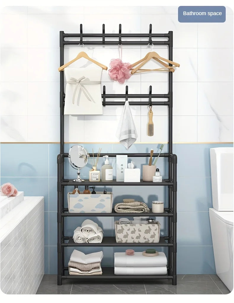 Porte-manteau et étagère de rangement pour chaussures et accessoires