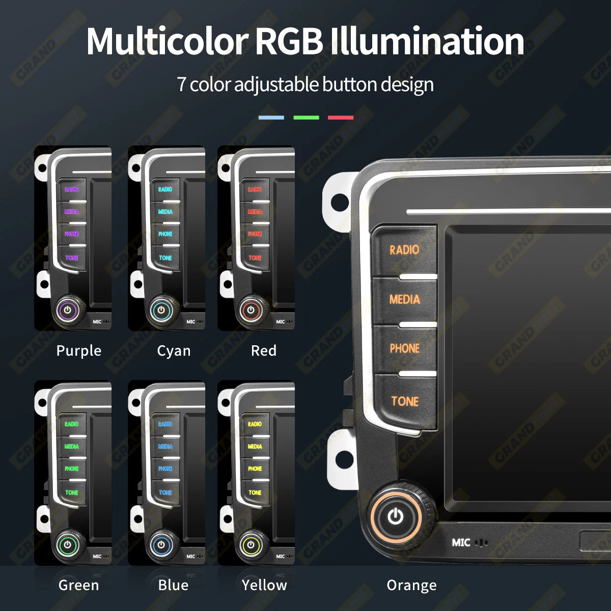 Autoradio GPS Android 13 pour VW, Skoda, Golf, Passat - 2Din