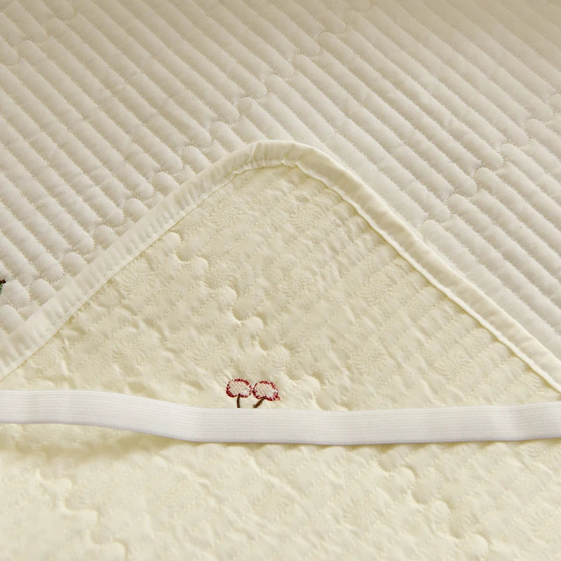 Ensemble Couvre-lit Matelassé Chic en Coton - 3 Pièces avec Taies