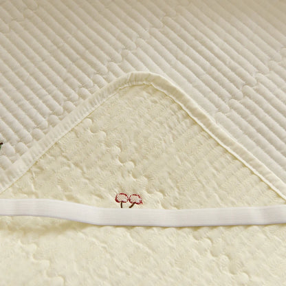 Ensemble Couvre-lit Matelassé Chic en Coton - 3 Pièces avec Taies