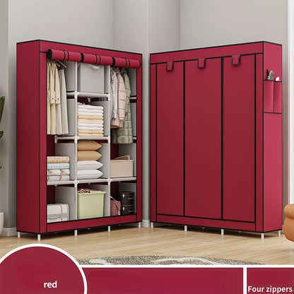Armoire anti-poussière en tissu - Rangement multicouche pour chambre