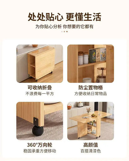 Table à Manger Pliante en Bois Massif - Table Rectangulaire Multifonction