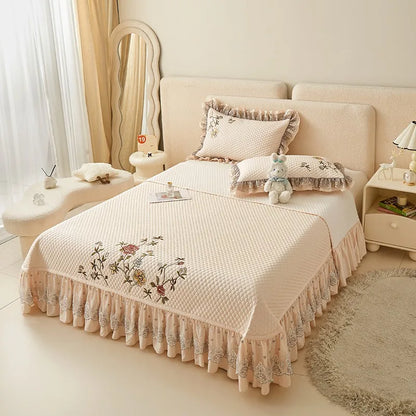 Ensemble de couvre-lit d'été brodé chic - léger et doux, 1 à 3 pièces