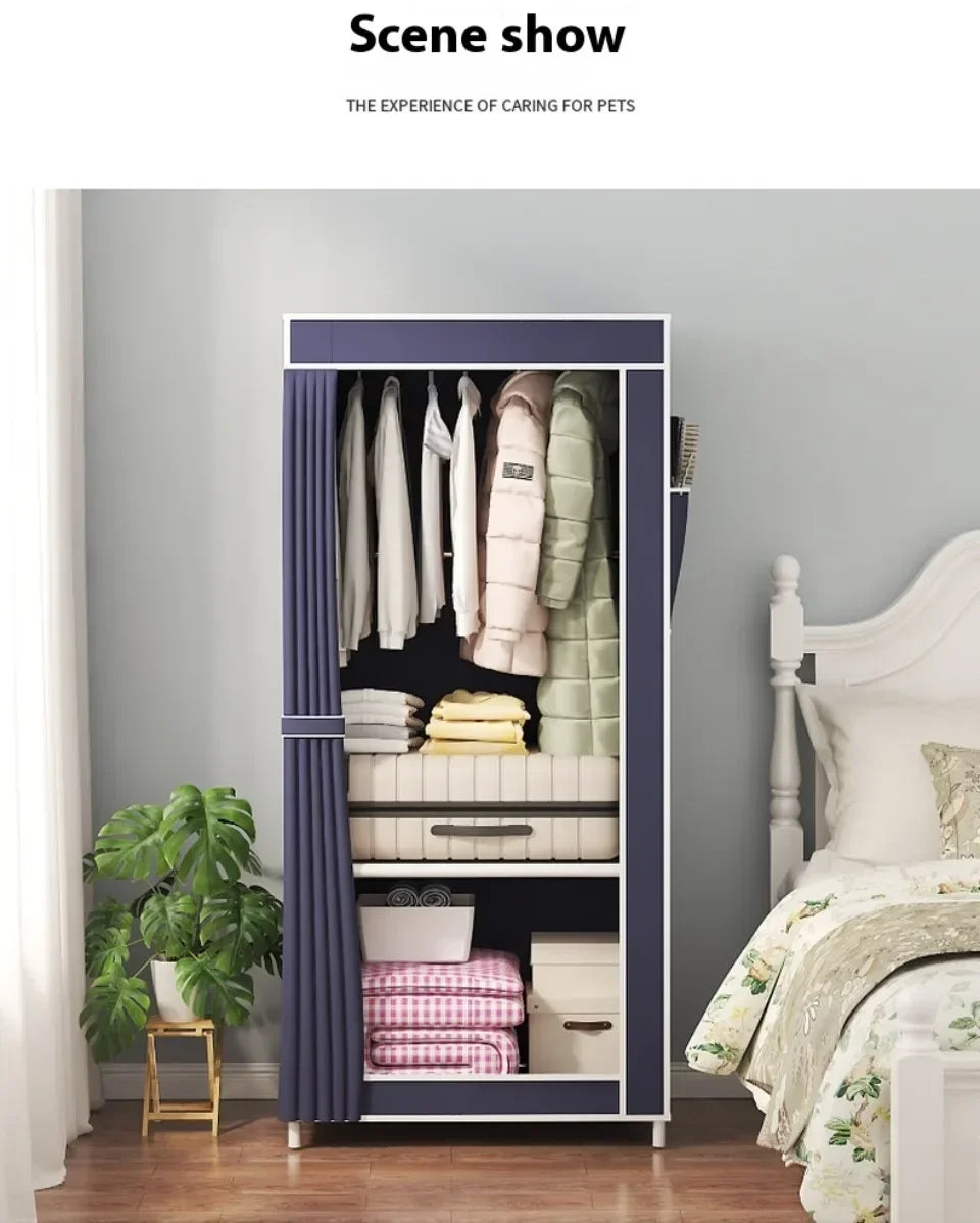 Armoire pliable en tissu minimaliste pour rangement de vêtements
