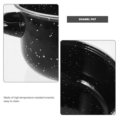 Mini marmite en émail antiadhésif avec 3 pièces et couvercle