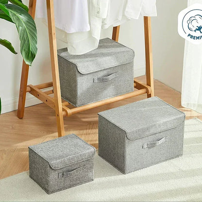 Organisateur de jouets pliant en coton et lin lavable - Panier pratique