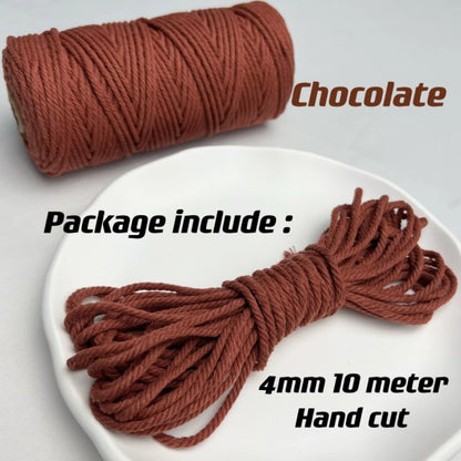 Corde en coton naturel 4mm pour macramé - 10m de créativité DIY