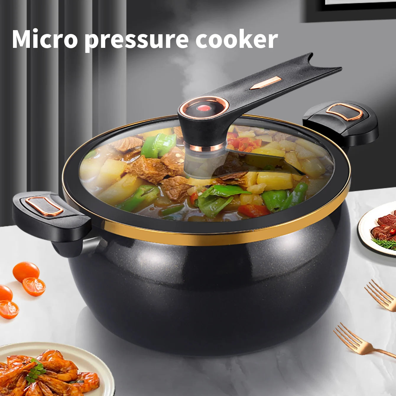 Marmite à micro-pression 7L - Cuisinière induction et gaz