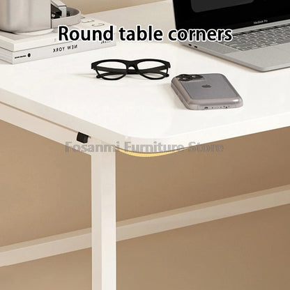 Bureau pliable blanc compact avec roulettes pour bureau à domicile