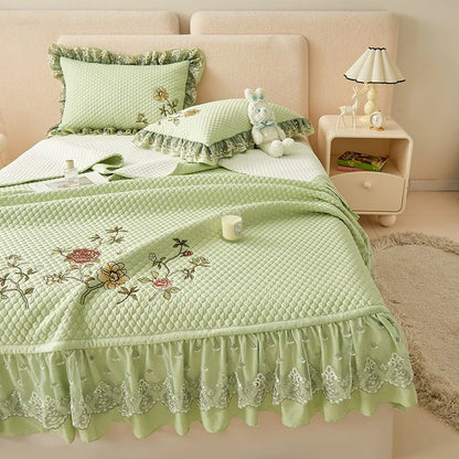 Ensemble de couvre-lit d'été brodé chic - léger et doux, 1 à 3 pièces