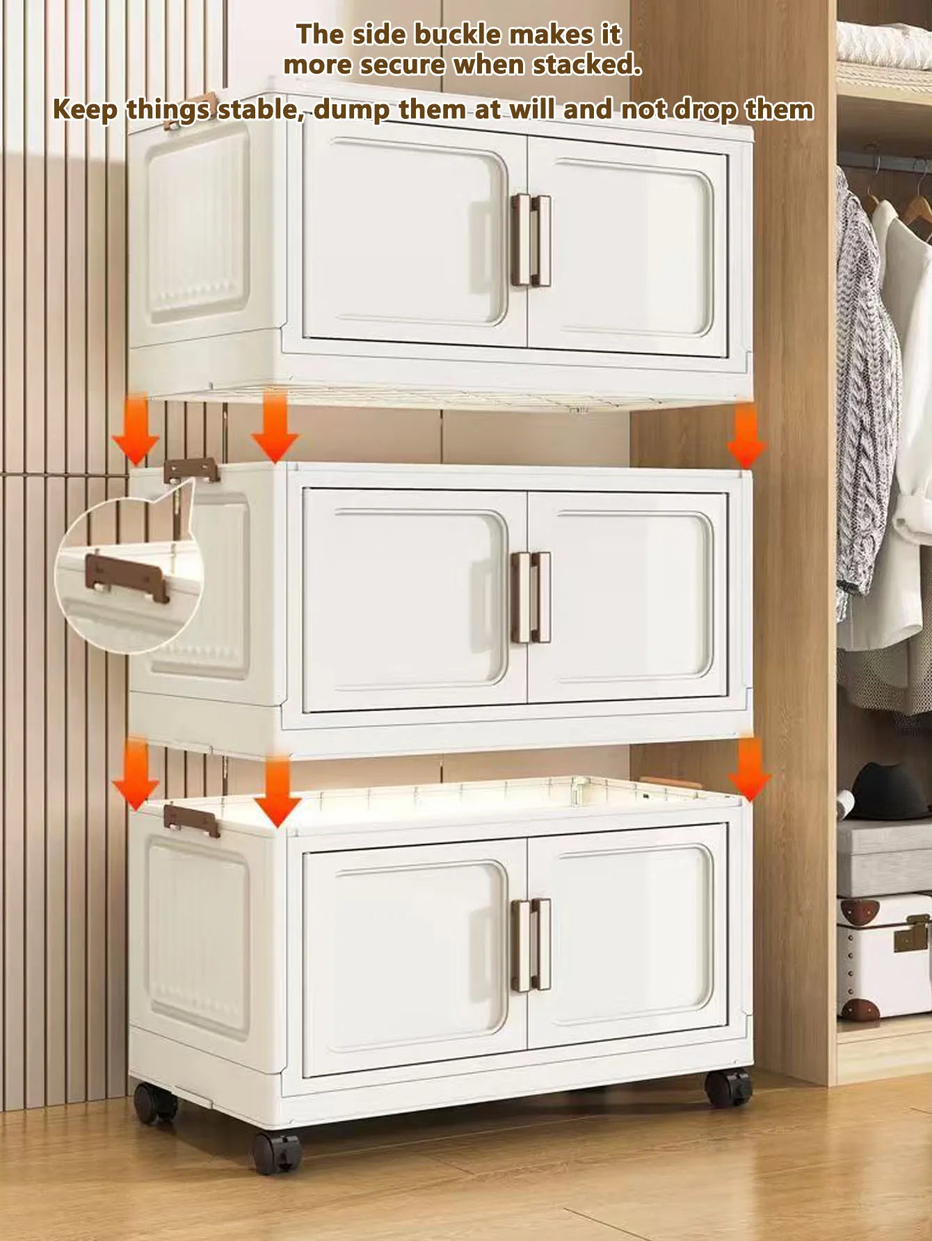 Armoire de rangement pliable pour vêtements de bébé et enfants