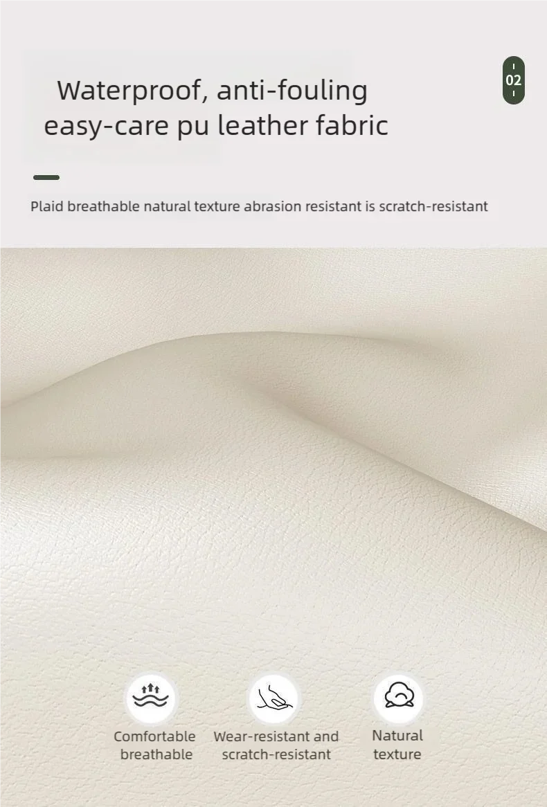 Tabouret Roulant en Cuir PU avec Roulettes - Pouf Rond Pratique