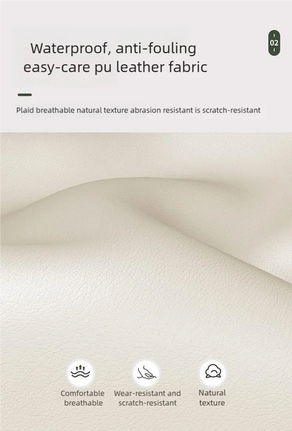 Tabouret Roulant en Cuir PU avec Roulettes - Pouf Rond Pratique