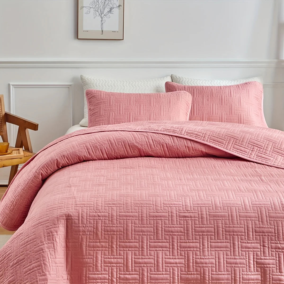 Couverture de lit 3 pièces en polyester doux - Confort toutes saisons