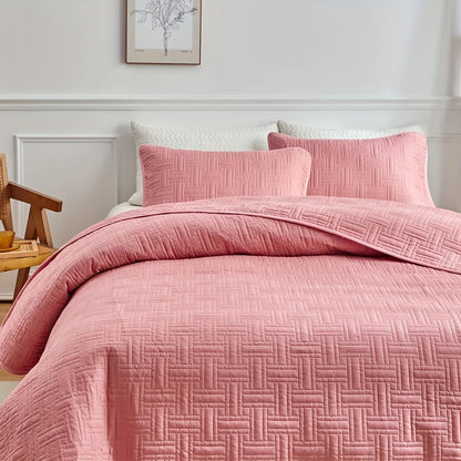 Couverture de lit 3 pièces en polyester doux - Confort toutes saisons