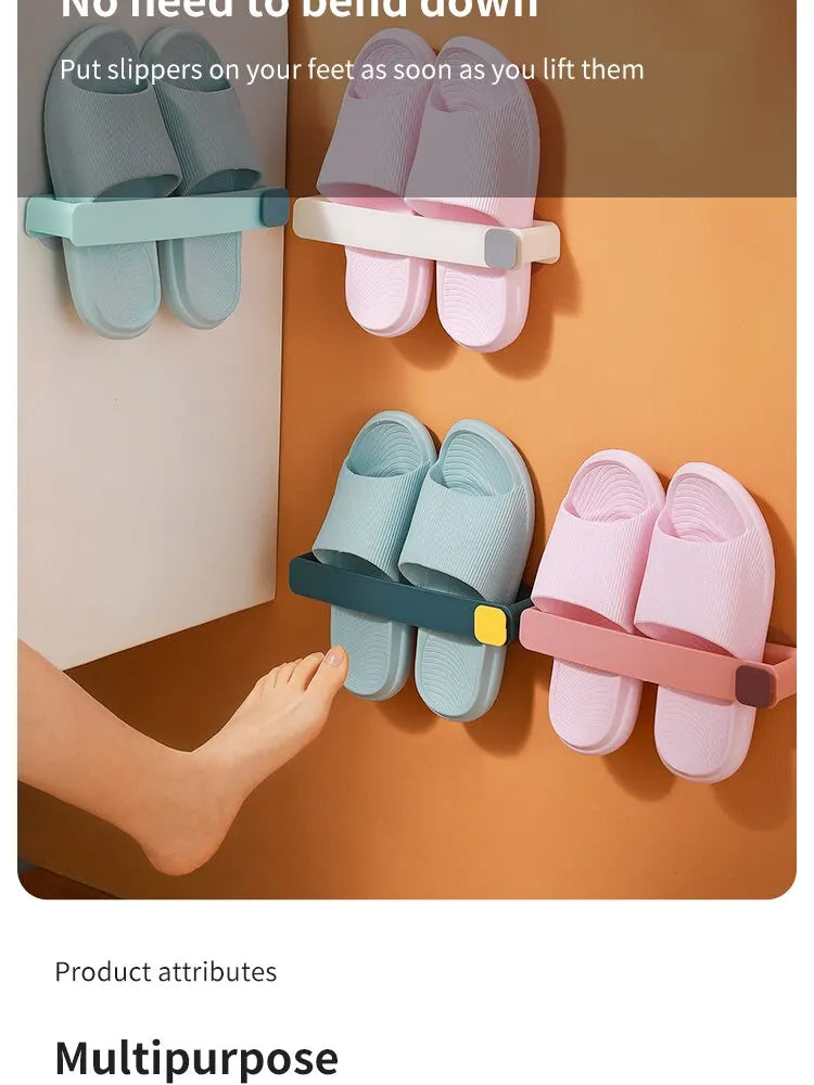 Étagère Murale Salle de Bains - Pantoufle Rack Économie d'Espace